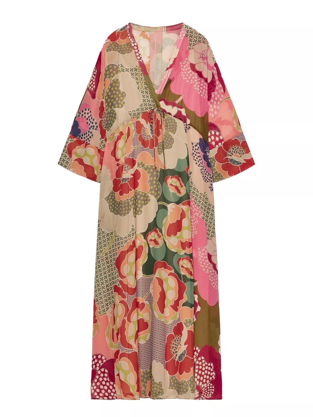 Zara Floral Kimono Dress ZARA NEW WOMAN FW25 ZW COLLECTION FLORAL DRESS Printed
